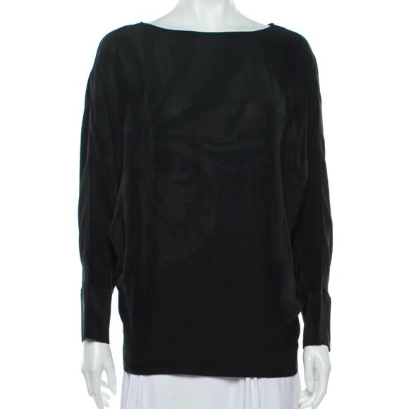 COPY Stella McCartney Silk Sheer Floral Open Back Long Sleeve Top XS (MSRP $495) - Picture 4 of 5